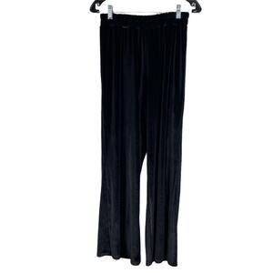 Luukaa Velvet Black Wide Leg Jogger Pants Size 0 LUKA7K0216 EUC Pull-On Lounge